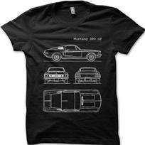 Mustang 390GT blueprint 68 BULLITT cult film black cotton t-shirt 9037 M