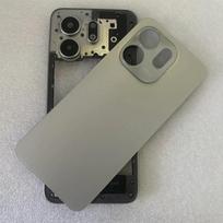 A+++ Full Housing For infinix Smart 9 X6532 Middle Frame Front Bezel Mid Plate +Battery Cover Back Panel Rear Replace pilka spalva