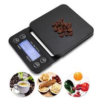 Originalios 3KG/0.1G Skaitmeninės Virtuvinės Svarstyklės Maistui Kavai Sverti + Laikmatis Su Apšviečiamu LCD Ekranu Kepimo Gaminimo Įrankiai black