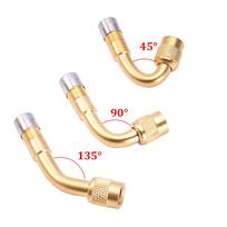 2 vnt 45/90/135 laipsnių kampo vožtuvo adapteris metalinis padangos vamzdis vožtuvo prailginimo adapteris motorolerio padangos vožtuvo dangtelių keitimui 45 degree-2pcs auksas
