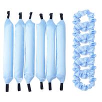 6PCS Lazy Hair Curler Set with Button Foam Rollers Big Wavy Curling Tube Foam Hair Curling Tool with Hair Bands juoda