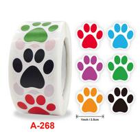 500pcs Children Pet Dog Paw Stickers Cute Animal Shape Wall Decal Self-adhesive Label Stickers For A-267 white