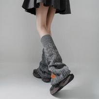 Autumn Hollow Out Knitted Leg Warmers Aesthetic Baggy Grunge Leg Warmers Footless Flared Long Foot Covers Women Socks Streetwear 35-39