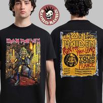 Bėkite dėl savo gyvybių Pasaulinis turas 2025 Prancūzijos turo renginio marškinėliai Eddie Katakombose Unisex T-shirt S