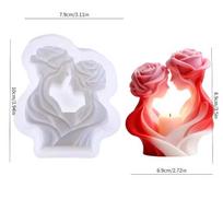 Rose Love Candle Silicone Mold DIY Craft Creative Rose Couple Human-Shaped Ornament Resin Mold Wedding Valentines Day Gift Decor
