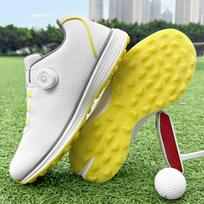 Men's Waterproof Breathable Golf Shoes with Fixed Spikes and Buttons US9-EUR42 pilka spalva