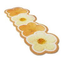 Faux Cashmere Flower Area Rug Absorbent Plush Floral Non-slip Washable Floor Mat Home Living Room Bedroom 40x120cm oranžinė