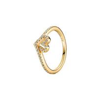 Pandora Blizganti Širdis Laimės Kaulo Žiedas Moteriški žiedai 169302C01 58 beige