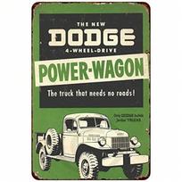 Vintage Dodge Power Wagon Metal Sign Garage Bar Wall Decor