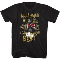 Muhammad Ali I Cant Be Beat Black Icon Shirt L