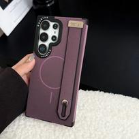 Applicable to Samsung S26ultra Technology Fabric Mobile Phone Case S25plus Magnetic Business Wristband Holder S24 Galaxy S26 Ultra