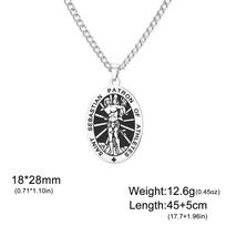 St. Sebastian Medal Necklace Patron Saint of Athletes Necklaces Stainless Steel Catholic Religious Jewelry for Men Women 45cm