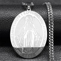 1830 Our Lady of Miraculous Medal Necklace for Women Men Stainless Steel Gold Color Virgin Mary Male Chain Jewelry NZZZ492S02