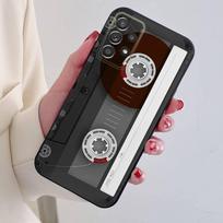 Phone Case For Samsung S24,21,22,23,30,Ultra,20,Plus,Note,10,9,Retro Magnetic Radio Tape Cassette Black soft silicone case SamsungS22u5G