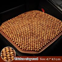 Rankų darbo natūralaus medžio karoliukų masažinė automobilio sėdynės pagalvėlė – Odinis apvadas, Neslystantis dugnas, Kvėpuojanti ir patogi wood beads