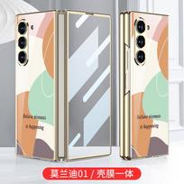Applicable to Samsung Fold6 mobile phone case, folding case and film integrated protective case, electroplated glass, simple and advanced girls samsung galaxy z fold6