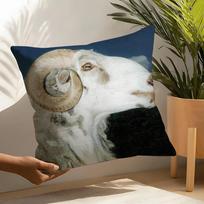 Cool Goat Meme Pillow Case Home Living Room Decoration Linen Pillow Cases Cushion Cover Peach skin 18*18(CM)-1Pcs