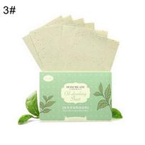 SBS 100 vnt. Veido aliejų sugeriantis popierius, augaliniai pluoštai, kvėpuojantis makiažo tepimo lapas Green Tea Flavor