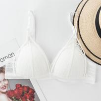 Seksualūs moteriški nėrinių medvilniniai apatiniai be lankelių, vientisi, gražios nugaros apatiniai su krūtinės įdėklu, sportinė tube top liemenėlė S/M balta