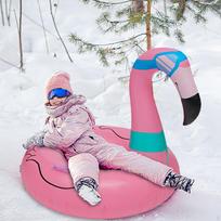 Inflatable Snow Tube Sled Winter Tubes 47'' Sledge with Sturdy Handles for