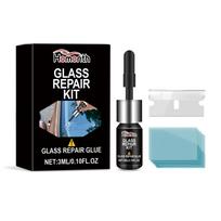 Homonth Glass Repair Kit Car Windshield Scratch and Crack Repair Glue Clear Vision Portable Adhesive 1set-Men's Gifts