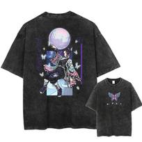 Shinobu Kocho Demon Slayer Acid Wash marškinėliai – Vintažiniai anime grafiniai marškinėliai 4XL