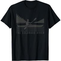 The Colorado River Kayaking Water Sport Retro Kayak T-Shirt S juoda