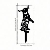 Metal Rabbit Garden Stake Outdoor Decor Animal Silhouette Yard Art įvairiaspalvis