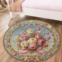 Vintage Rose Round Area Rug,Carpet Rug for Living Room Bedroom Sofa Playroom Decor,Non-slip Floor Mat109 80cmx80cm