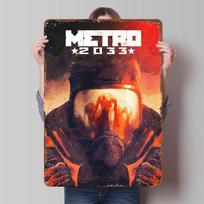 Metro 2033 Cover Art Tinplate Poster Customized Wall Art Vintage Retro Metal Signs for Decoration Bedroom Decorations Desk Decor 7.9x11.8In(20x30cm)