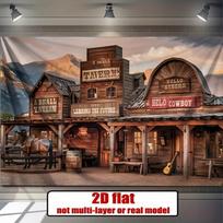 Amerikietiško Vakarų Kaubojaus Stiliaus Dekoratyvinis Gobelenas Retro Žaidimų Kambario Atmosferos Dekoro Fonas Retro Laukinių Stilių Rekvizitas 74x94cm(29x37in)