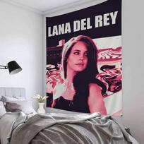 1pc Black And Pink Lana Del Rey Cartoon Tapestry Wall Hanging Decoration Household Home Decor 74x94cm(29x37in)