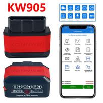 KONNWEI KW905 OBD2 ELM327 V1.5 Bluetooth 5.0 Scanners For Android/IOS ELM 327 OBD 2 Car Diagnostic Toosl Code Readers KW905 Red