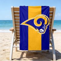 Rams Team Spirit Printed Beach Towel, Super Soft Microfiber, Perfect Gift Birthday, for Pool, Beach, Travel, for family and friends 70cmx140cm(27x55inch)