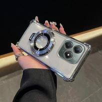 Luxury Plating CD Ring Stand Shockproof Case For MOTO G86 Power G56 15/45/05/84/54/64/34/24/04/14 Transparent Silicone Cover Motorola Moto G04