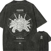 2026 Mahito T-Shirt Jujutsu Kaisen Men Women Acid Wash Self-Embodiment of Perfection Anime Streetwear Domain Expansion Vintage Tee Short Sleeve Top S įvairiaspalvis
