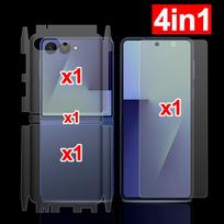 4in1 Pilno padengimo hidrogelio plėvelės, skirtos Samsung Galaxy Z Flip 7, priekinė, galinė, rėmelio lipdukas, šoninio ekrano apsaugos Z Flip7 for Z Flip 7