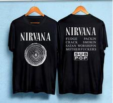 NIRVANA 90 Vintage Concert Tour White T-shirt for Music Fans L