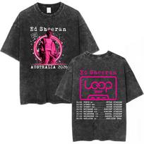 Ed Sheeran Loop Tour Australia 2026 Concert Washed T-shirt Fans Gifts Men Women Clothing Fashion Cotton Oversized T Shirts Tops S įvairiaspalvis