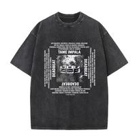 Tame Impala Rock Band Deadbeat  Tour Album Unisexs Vintage Oversized Washed Short Sleeve Tshirt Hip Hop Fans Gift Tshirt S įvairiaspalvis