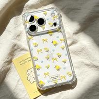 ins lemon yellow bouquet suitable for Apple oppo transparent iPhone17pm anti-drop mobile phone case high value girl apple 7/apple 8