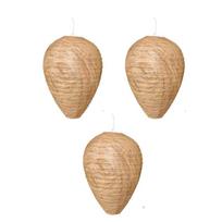 3Pcs Wasp Nest Decoy Outdoor Hanging Faux Hornets Paper Lantern Insect Deterrents Non-Toxic Fake Nest for Garden Patio Outdoor geltona