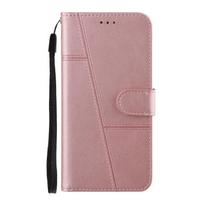 For Motorola Edge 70 Pro Case Flip Wallet Book Cover for Coque Motorola Edge 70 Pro Edge70 70Pro Protection Phone Cases Fundas Case & Strap&Motorola Edge 70 Pro rožinio aukso spalvos