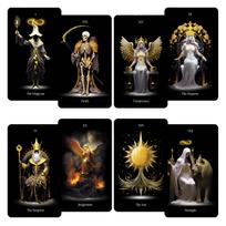 CRAFTERIAN Tarot Gold Original Lost Soul pradedantiesiems, su vadovu ir dovanų būrimo įrankiu visų įgūdžių kortoms, 78 kortų kaladė,