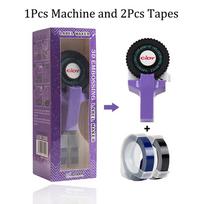 DIY Emobossing Lable Maker Manual 3D Embossing Printer Typewriter with 2 tapes for Dymo 12965 1880 Motex E101 Lettering Machine black