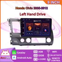 Android automobilinis radijas Carplay skirtas Honda Civic 2005-2012 automobilių multimedijos vaizdo grotuvas GPS navigacija WIFI 4+64GB 2+32GB,A