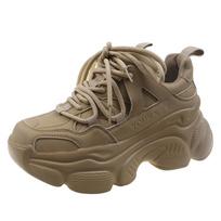 Fashion Chunky Sneakers New 2024 Autumn Platform Sneakers Women Vulcanized Shoes Breathable Ladies Trainer Sports Women Zapatillas Mujer 35 chaki