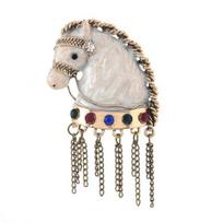 Retro Sagė Kutasai Arkliuko Galvos Dizainas Vyrams Moterims Smeigtukas Drabužiams Skrybėlėms Krepšiams Apykaklės Ženkliukas Mados Aksesuaras Horse