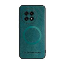 OnePlus 11 12 13 plonos skylutės PU karvės rašto odinis magnetinis žiedas minkštas kraštas apsauga nuo kritimo apsauga nuo pirštų atspaudų telefono dėklas For OnePlus 13 žalsvai mėlyna