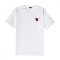 Comme Des Gar Ons Play Red Double HearT T shirT Ax T288 051 AX-T288-051 2 (L)